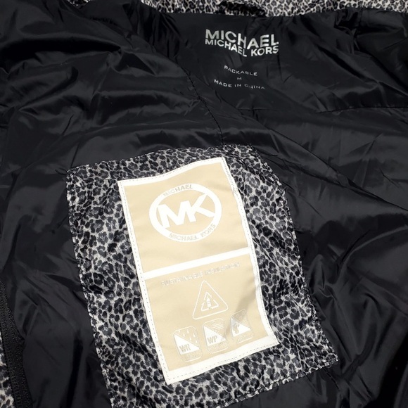 MK Michael Kors Womens Packable Down Jacket Leopard Puffer Sz M - Picture 13 of 15